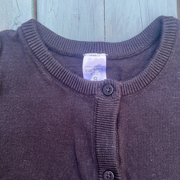 Black cotton cardigan with ruffles on shoulders, Carter’s, 8 - Picture 2 of 5